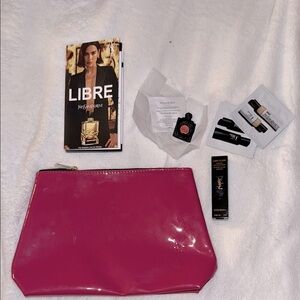 Yves Saint Laurent Pink Makeup Collection bag w products!